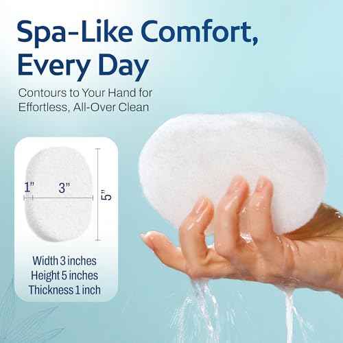 HartFelt Bath Sponges for Shower | Oval Body Wash Scrubber for Exfoliating Skin | Clean and Refresh Body, Back & Arms | Chemical-Free Body Sponge | Made in USA - Pack of 30