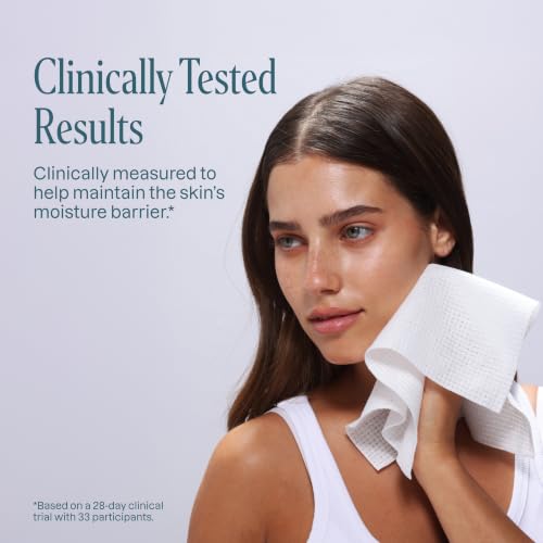 Cliganic Clean Face Towels XL - 50ct Disposable Makeup Remover Wipes