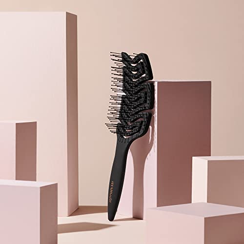 Detangling Massage Brush for Wet & Dry Hair - Ergonomic Paddle, Anti-Breakage