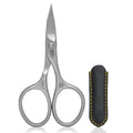 GERMANIKURE Nail and Cuticle Scissors - FINOX Stainless Steel Professional nail scissors for nail tips - nail scissors curved Manicure Tools in Leather Case - Ethically Made in Solingen Germany - 4702