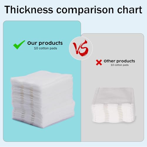 Cotton Pads 200pcs - Hypoallergenic, Lint-Free, Makeup Remover