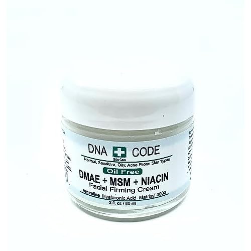 Skin Care OIL FREE-DMAE+MSM+NIACIN Firming Cream, 100% Pure Hyaluronic Acid, Argireline, Matrixyl 3000