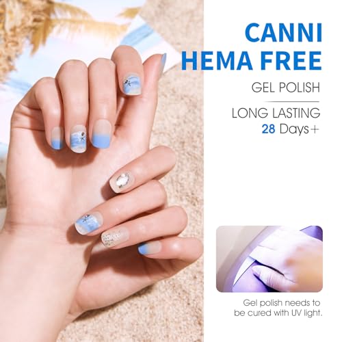 CANNI 6 Blue Shades Gel Nail Polish Set - 9ml UV LED Soak Off Gel