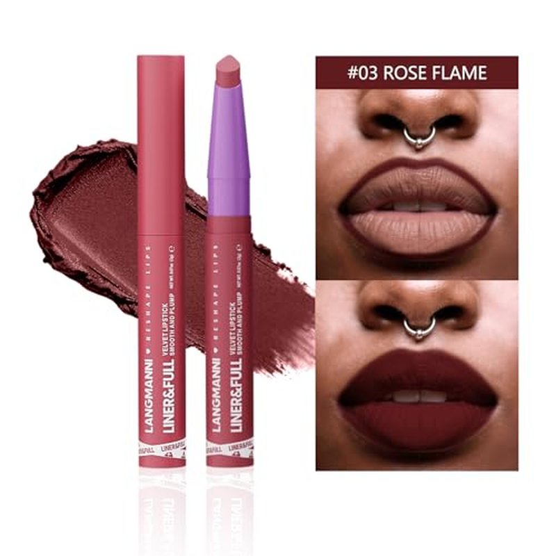 BestLand 2-in-1 Lip Crayon Set – Liner & Lipstick Combo, 6Pcs