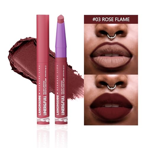 BestLand 2-in-1 Lip Crayon Set – Liner & Lipstick Combo, 6Pcs