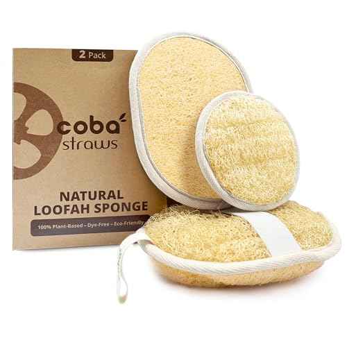 Natural Loofah Care Set ? Exfoliating Body Scrubber Pads & Exfoliating Facial Scrubber | 100% Plant-Based Shower Luffa Sponge | Bath Loofah for Women & Men