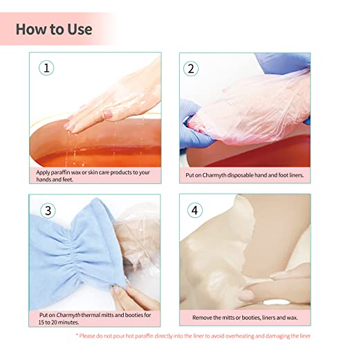 Charmyth Disposable Paraffin Wax Liners for Hands & Feet - 100 Count
