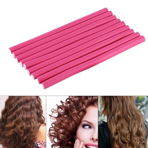 Set of 10 Soft Foam Bendy Hair Curlers for Heat-Free Styling, Flexible & Lightweight