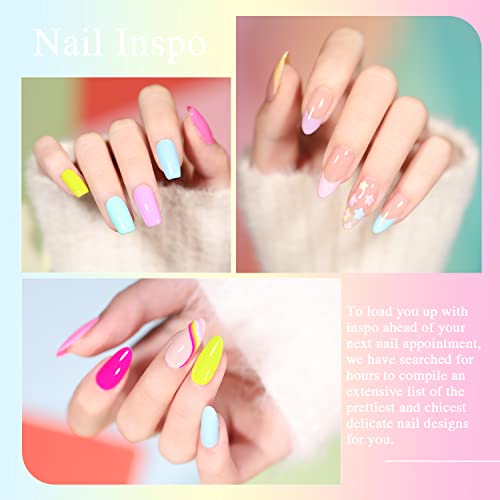 Larvall Beautpal Neon Pastel Gel Nail Polish Set Easter Decoration Bright Macaron Spring Summer Nail Polish 10pcs Unicorn Tones Purple Pink Yellow Blue Green Soak Off DIY Manicure Set For Women 7ml