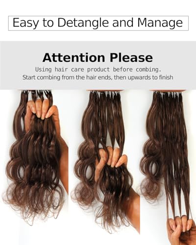 BEEOS Body Wave Remy Human Crochet Hair #4 Brown 22 Inch