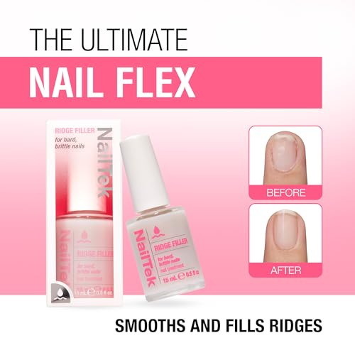 Nail Tek Formula 3 Ridge Filler Base Coat & Nail Strengthener, 0.5 fl oz