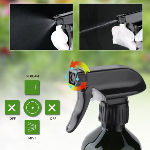 Arkeiliy 2-Pack Spray Bottles 300ml – Leakproof Mist & Jet Stream