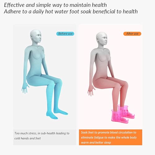 Movable Foot Soaker, Portable Feet Soaking Tub Massage Foot Bath Shoes, Bath Massager Basin Pedicure Feet Spa Shoes for Thermal Massage to Promote Blood Circulation (Large, Blue)
