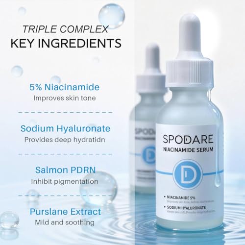 Niacinamide Serum, Sodium Hyaluronate, Salmon PDRN, 1.01 fl.oz Facial Serum, Hydrating & Smoothing Care, Improve Skin Tone - 30ml