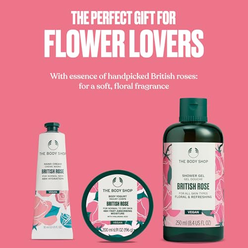 The Body Shop British Rose Gift Set - 3 Piece Set, Includes Shower Gel, Body Yogurt, Hand Balm, Vegan