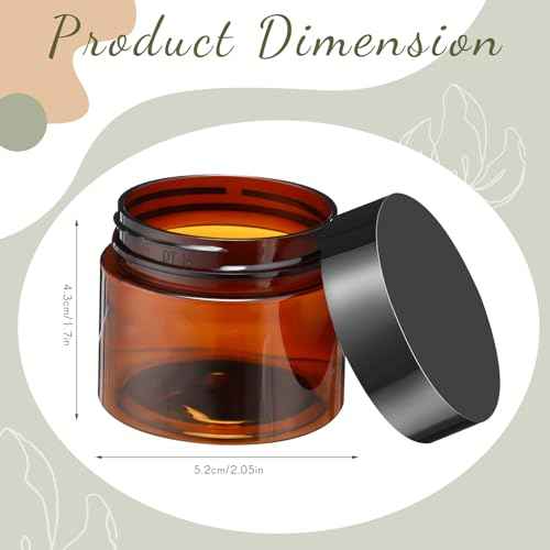 Patelai 4 Pieces Round Wide-mouth Leak Proof Plastic Container Jars with Lids for Travel Storage Makeup Beauty Products Face Creams Oils Salves Ointments DIY Making(2 Ounce,Amber)