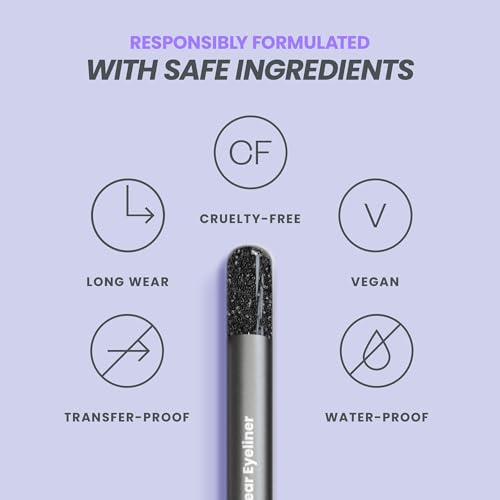 Wonderskin Waterproof Eyeliner Black Truffle with Sharpener - Long Lasting & Smudge-Proof