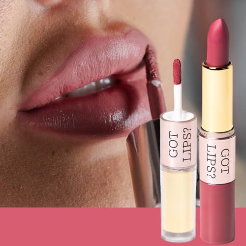 2-in-1 Matte Lipstick & Liquid Lip Gloss - Long Lasting