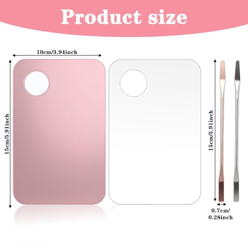 4Pcs Acrylic Makeup Palette with Spatula Set