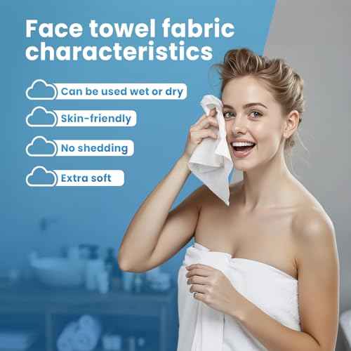 Borje Face Towels XL, Disposable Face Towel 10" x 12", 100 Count (2 Packs of 50), 100% USDA Biobased Facial Towelettes, Ultra Soft & Thick Makeup Remover Wipes for Women Cleansing
