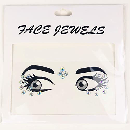 Mermaid Tear Face Gems Rhinestone Tattoo Stickers 3-Pack