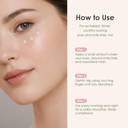 glowiest Dream Glow Collagen 82 Eye Cream- French Collagen eye cream Dark Circle under eye treatment korean eye cream, Glowing Day and Night Care Not Tested on Animals -0.7oz./20g