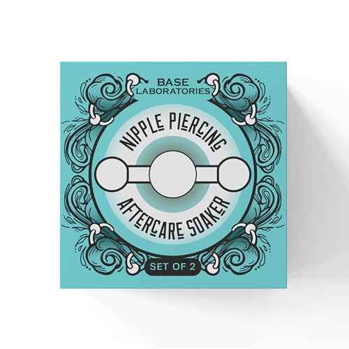 Base Laboratories Nipple Piercing Aftercare Soaker Set | Hands-Free Nipple Piercing Cleaner | Nipple Piercing Kit for Women | Cracked Nipple Care | 2 Silicone Cups