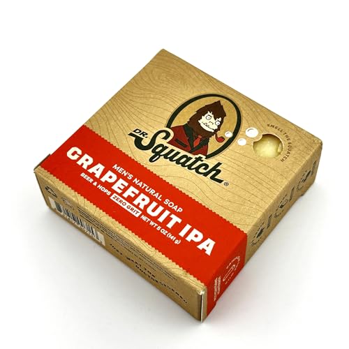 Dr. Squatch All Natural Bar Soap for Men with Zero Grit, Grapefruit IPA