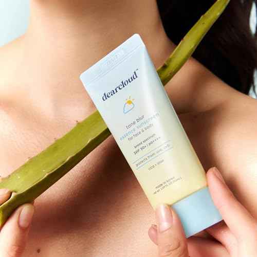 dearcloud Tone Blur Essence Sunscreen SPF 50+ PA++++ ? Korean Sunscreen for Face, Primer with Vegan Ingredients (1.69 fl oz)
