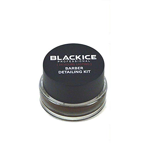 Black- Ice Barber Detailing Kit Enhance Beard & Mustache Sharp Hairline Brush Color (Charcoal Black)