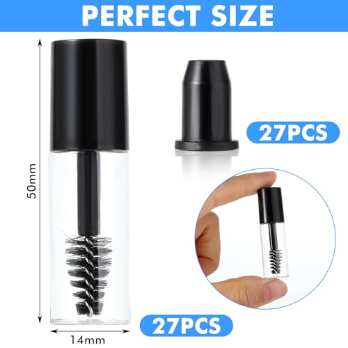 27Pcs Empty Mascara Tubes with Wands - 3ml Travel Size