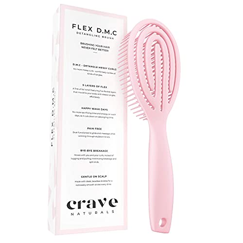 Crave Naturals FLEX Detangling Brush for Curly & Thick Hair
