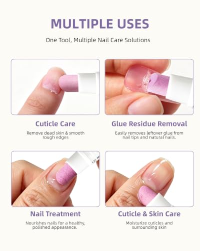SnypeeLab 4-in-1 Cuticle Remover Pen with Push, Buff & Moisturize