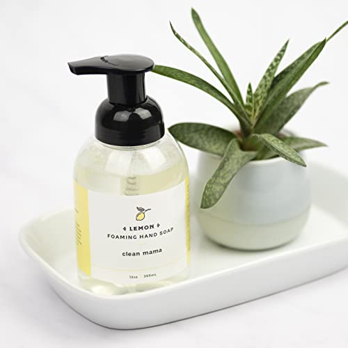 CLEAN MAMA Lemon Plant-Derived Foaming Hand Soap - 12 Fl Oz, Natural & Nourishing