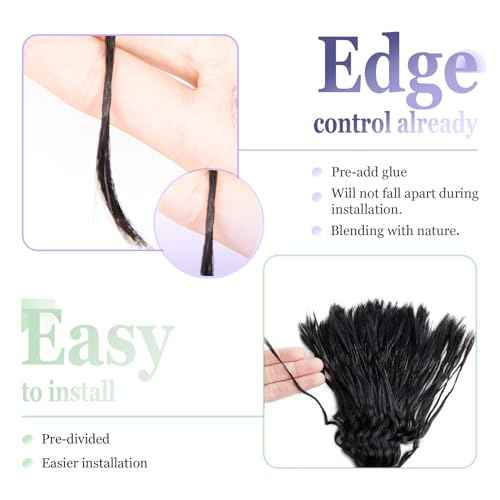 Pre-Divided Human Braiding Hair for Boho Braids Water Deep Wave Human Hair Bulk for Braiding No Weft Curly Human Hair Bundles for Boho Locs Boho Crochet Braids Hair Extensions (1B, 18"-320Strands)