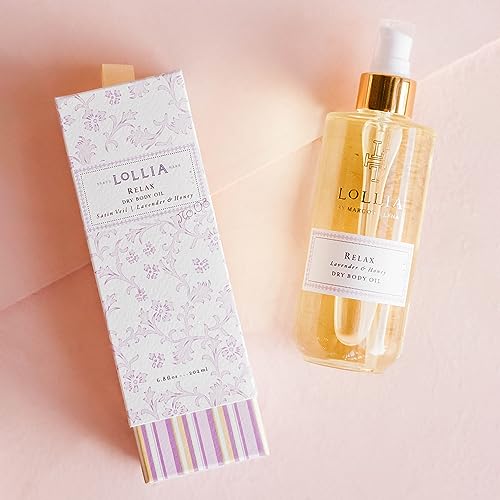 LOLLIA Relax Dry Body Oil, 6.8 Fl. Oz. ? Lavender & Honey ? Women¡¯s, Scented, Moisturizing, Dry Body Oil for Women, For All Skin Types