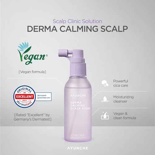 AYUNCHE Derma Calming Hair Serum 2.7 fl oz (80ml) [For Dry & Weakened Scalp] | Moisturizing and Soothing | Cica Hair Care | Vegan | Korean Salon Brand