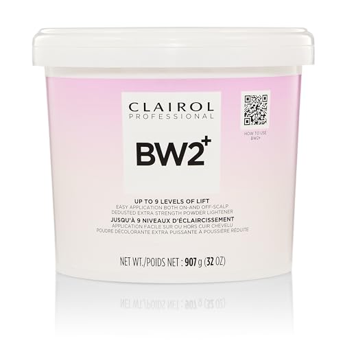Clairol Professional BW2+ Extra Strength Powder Lightener, Up to 9 Levels of Lift for Hair Highlights & Lightening