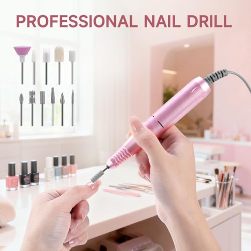 45000RPM Electric Nail Drill Kit - Rechargeable with 11 Bits