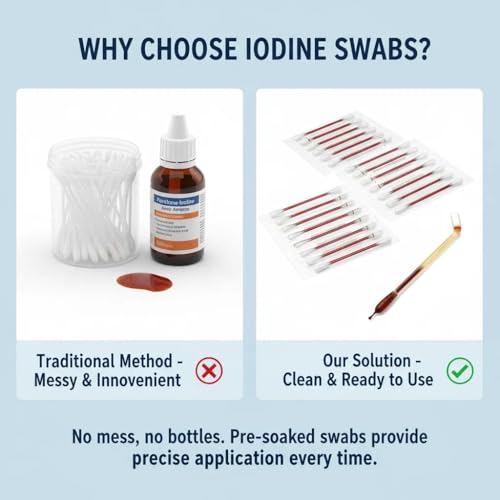 100 Count Iodine Swabs Sterile Povidone-Iodine First Aid