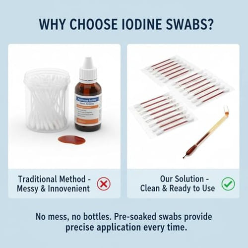 100 Count Iodine Swabs Sterile Povidone-Iodine First Aid