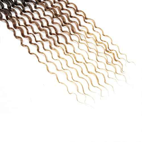 30 Inch Goddess Locs Crochet Hair 8 Packs New Soft Faux Locs Crochet Braids Deep Wave Pre Looped Hair Extensions for Black Women(3T3027/8PCS/30inch)