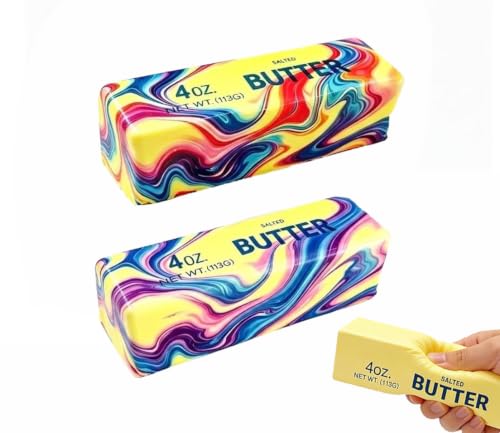 Kirosy Rainbow Wave Butter Squishy Toy - 2 Pack Stress Relief Balls