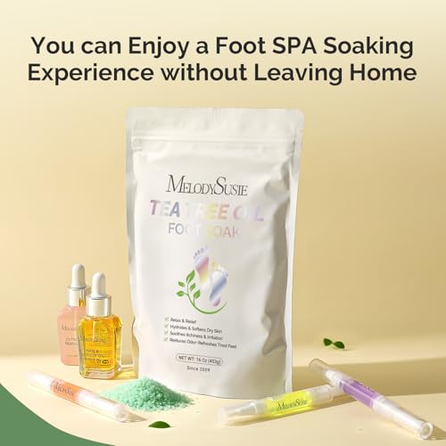 MelodySusie Tea Tree Oil Foot Soak with Sea Salt - 16 oz Pedicure Care