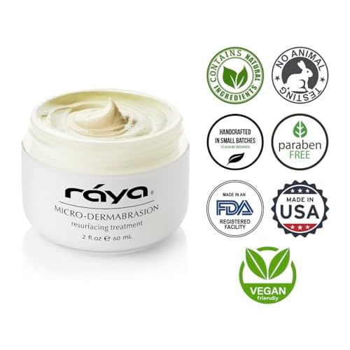 RAYA Microdermabrasion Facial Cream (107), Gentle Resurfacing and Cleansing Solution for Non-Problem Skin, Face Moisturizer, Face Cream for Women, Works to Minimize Fine Lines and Wrinkles, 2oz