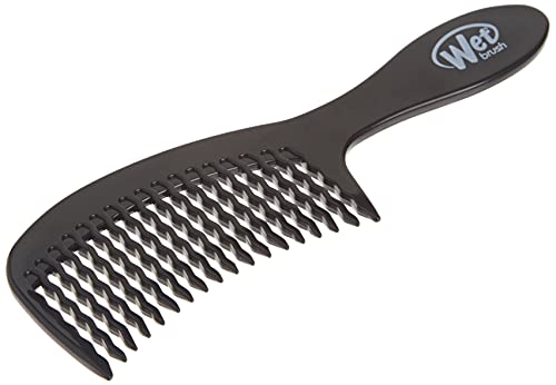 Wet Brush Detangling Comb - Black Wide Tooth Hair Detangler with WaveTooth Design - Pain-Free, Gentle on Scalp - 1 Count