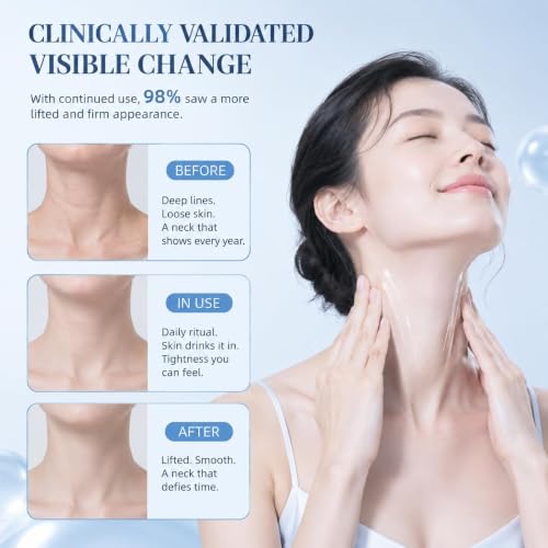 MACEG Lumé Neck Firming Cream with 5-Roller Applicator - Anti-Aging Collagen Lift