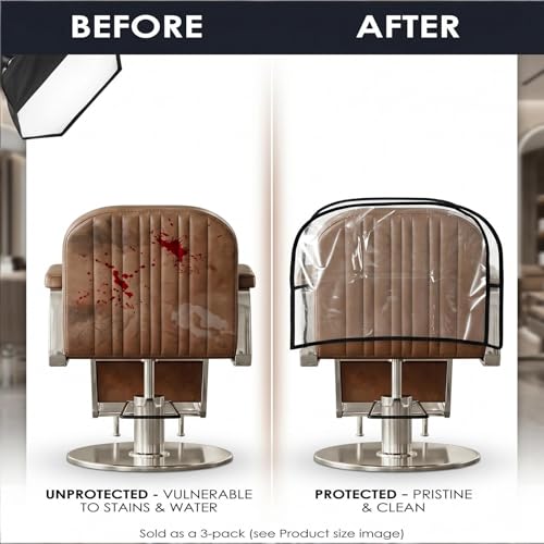 3-Piece Salon Chair Back Cover, PVC Waterproof Protector