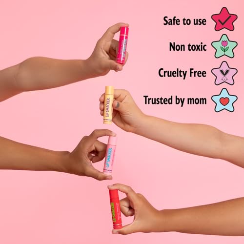 Lip Smacker Lippy Pals, Set of 3 Flavored Moisturizing & Smoothing Soft Shine Lip Balm, Hydrating & Protecting Fun Tasty Flavors ,Cruelty-Free & Vegan - Unicorn, Bunny, Llama