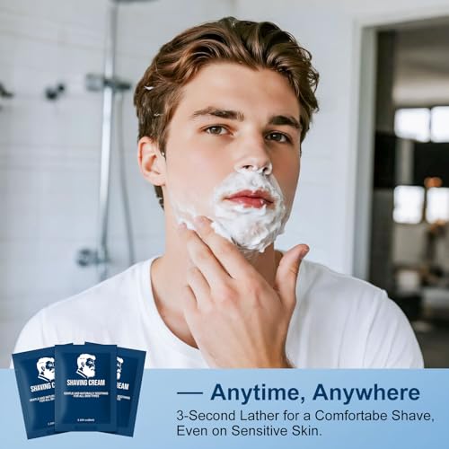 Shaving Cream Bulk Travel,8ml/0.28 oz Travel Shave Cream Disposable Shaving Cream in Bulk for Hotel Homeless £¨Jasmine£¬pack of 100)